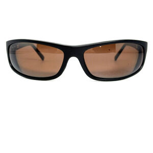 Maui Jim MJ 183-02m Black Italian made full rim lens scratched 20962